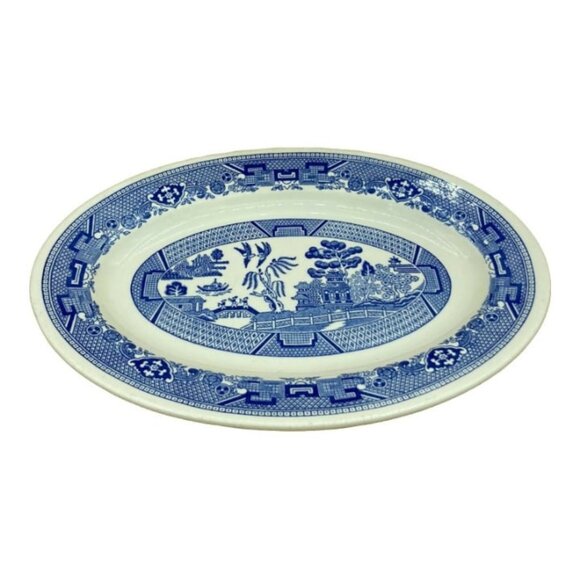 Buffalo China Blue Willow Large Oval Platter 12 1/2" Restaurant Ware - Picture 1 of 9